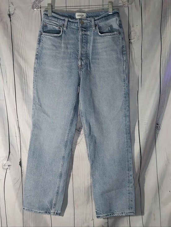 Agolde Denim - AGOLDE Light Wash Straight Leg Casual High-Rise Everyday Jeans